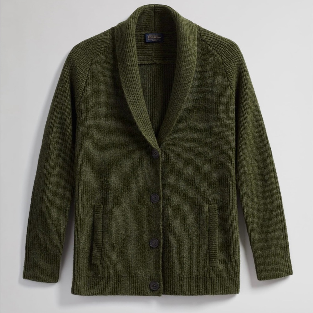 Pendleton Shawl-Collared Shetland Wool Cardigan